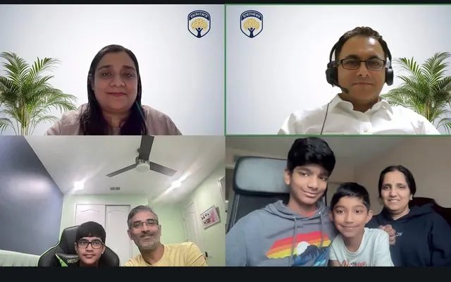 A culmination: a student presenting to their family and teacher