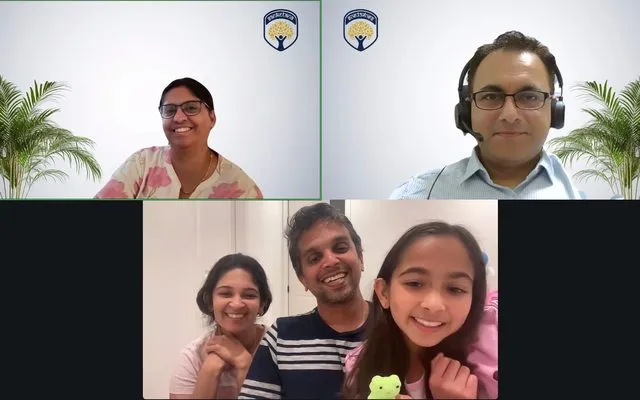 A culmination: a student presenting to their family and teacher