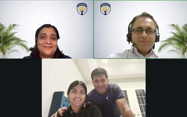 A culmination: a student presenting to their family and teacher